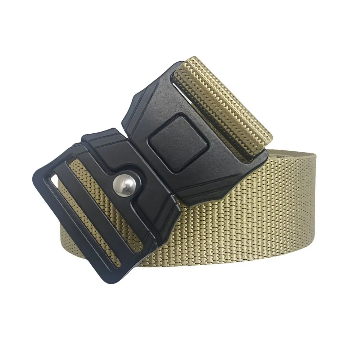 Men's Gold Mesh Elastic Belt with Black Buckle
