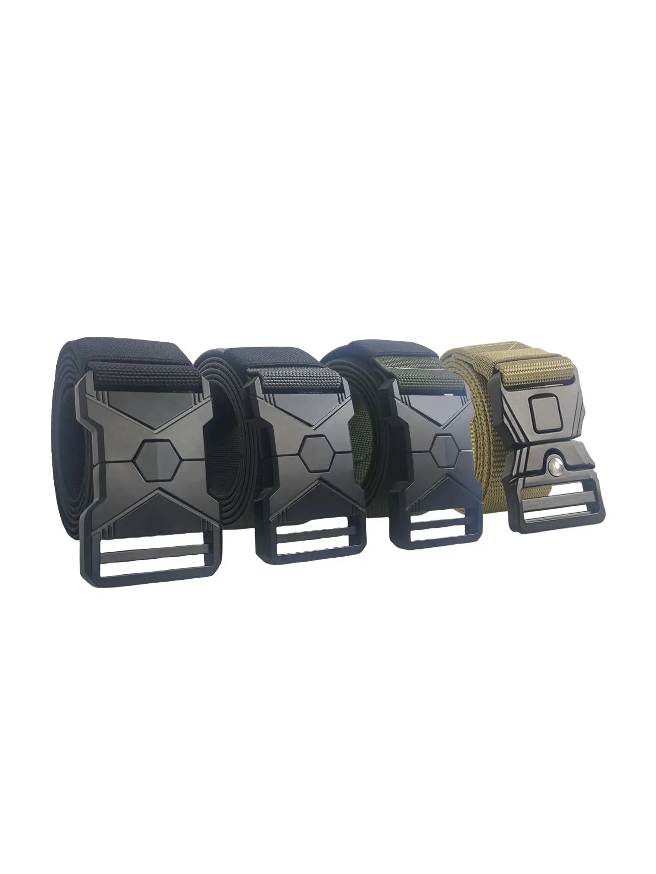 Men's Gold Mesh Elastic Belt with Black Buckle — feature 1