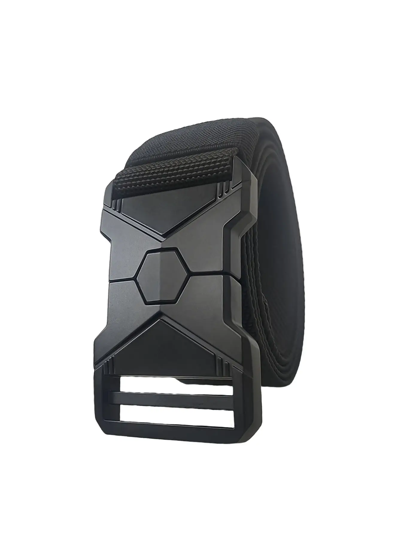 Men's Gold Mesh Elastic Belt with Black Buckle — feature 2