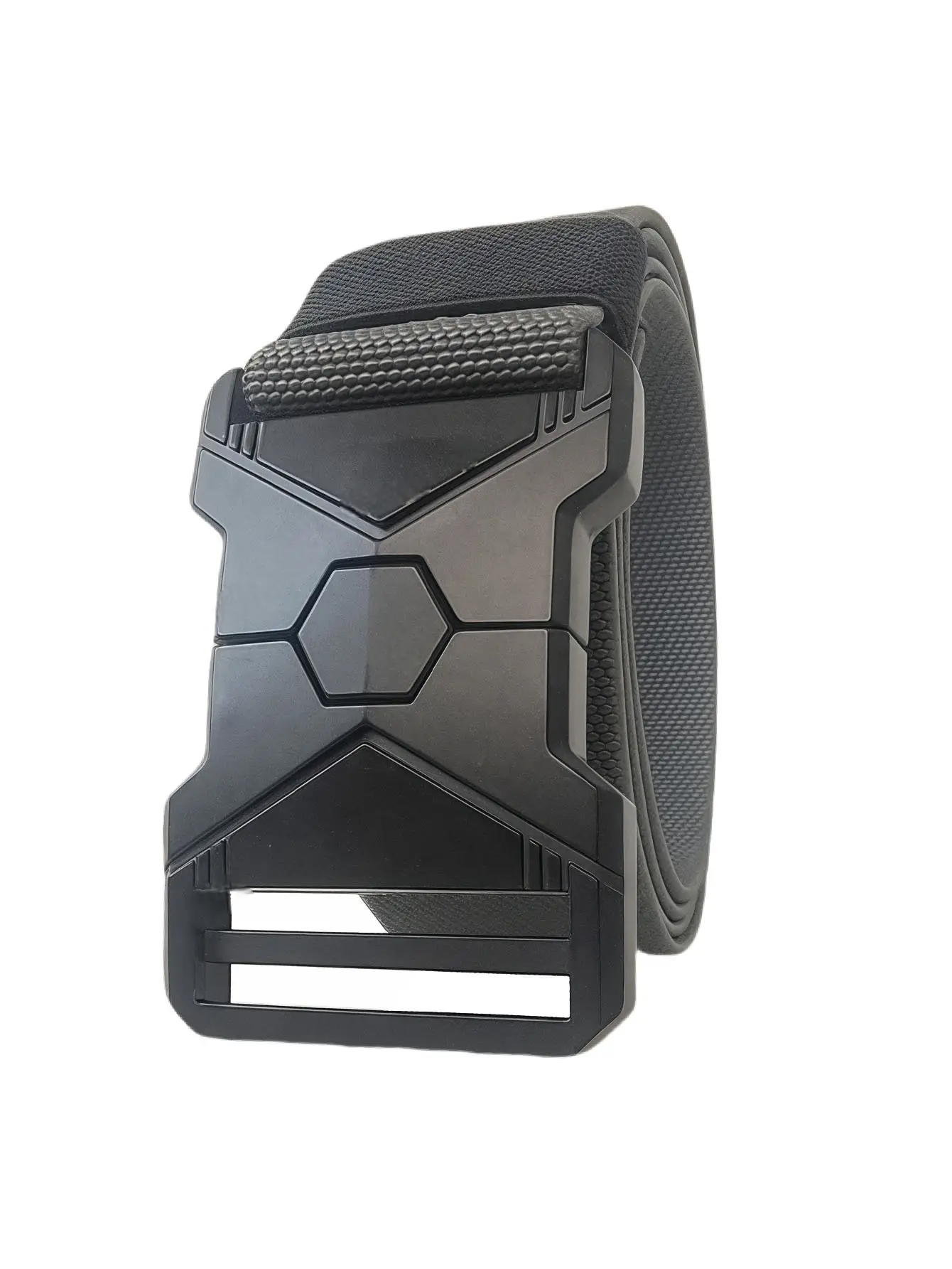 Men's Gold Mesh Elastic Belt with Black Buckle — feature 3