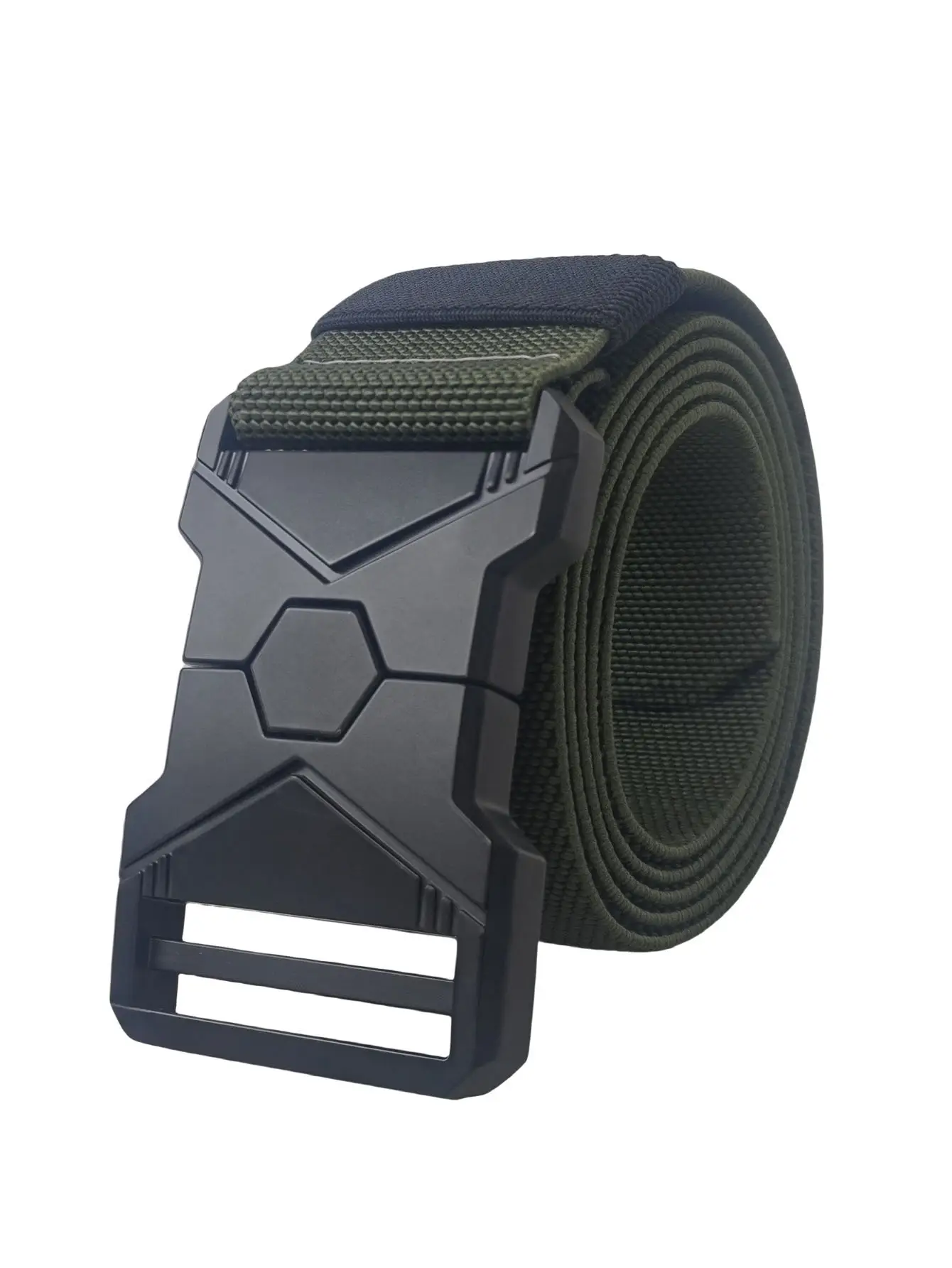 Men's Gold Mesh Elastic Belt with Black Buckle — feature 4