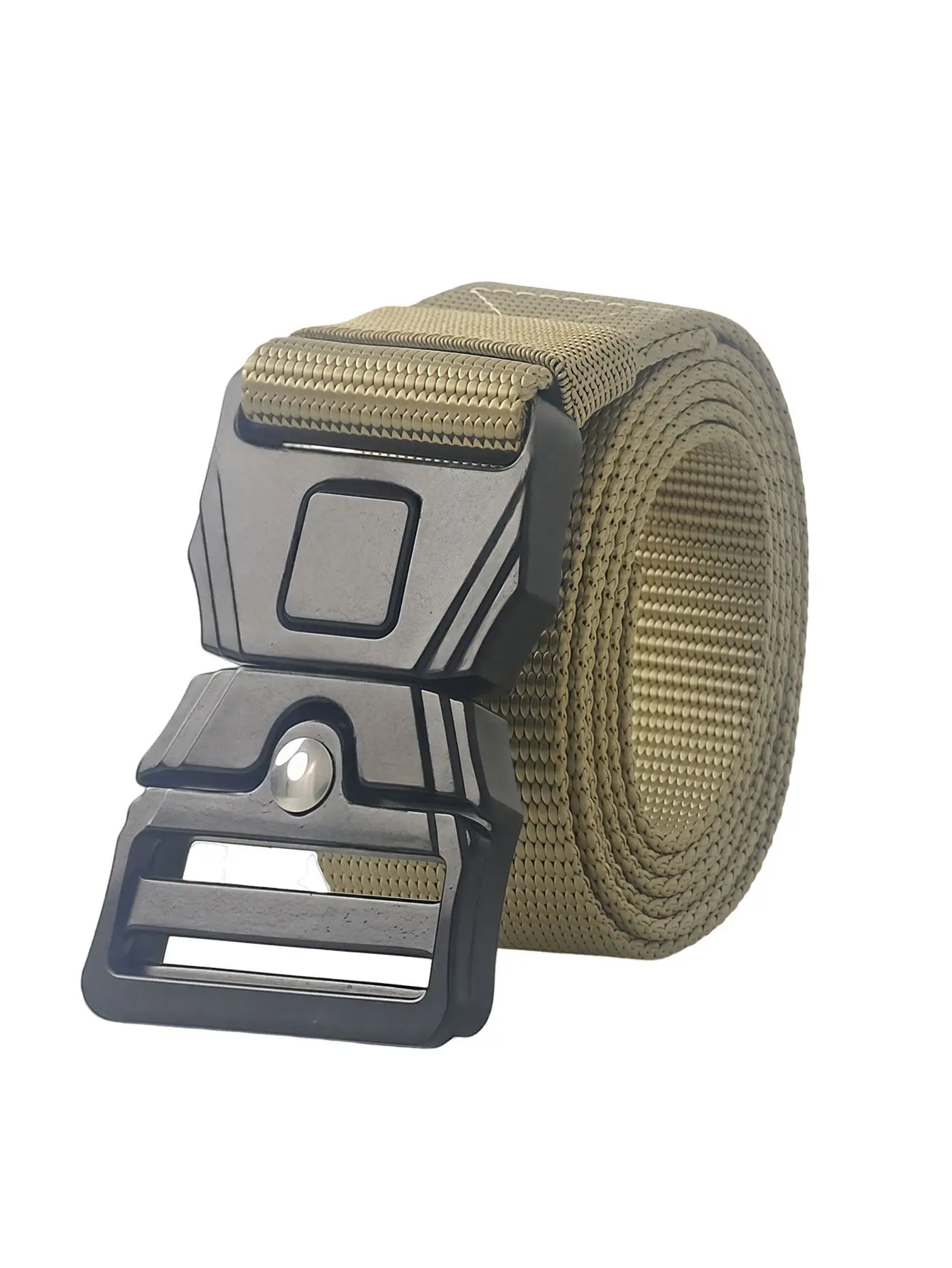 Men's Gold Mesh Elastic Belt with Black Buckle — feature 5