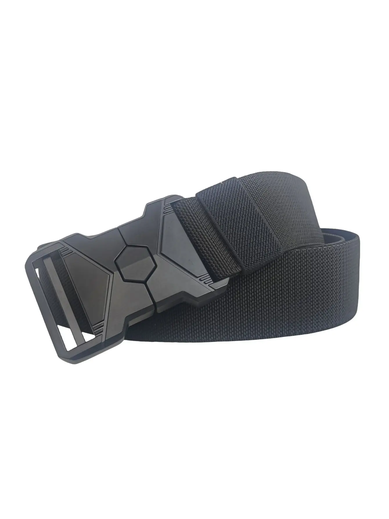 Men's Gold Mesh Elastic Belt with Black Buckle — feature 7