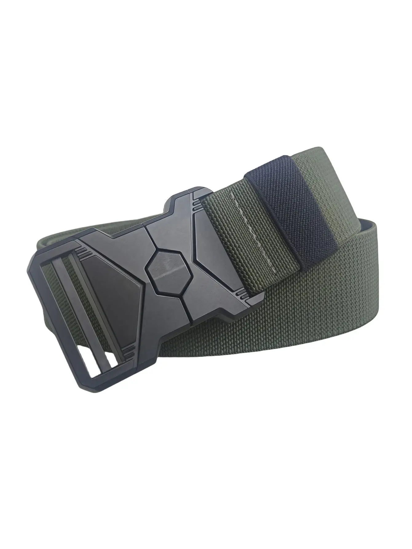 Men's Gold Mesh Elastic Belt with Black Buckle