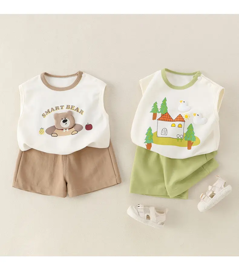 New Kidsren's Pure Cotton Bear Print Suit for Boys — feature 25