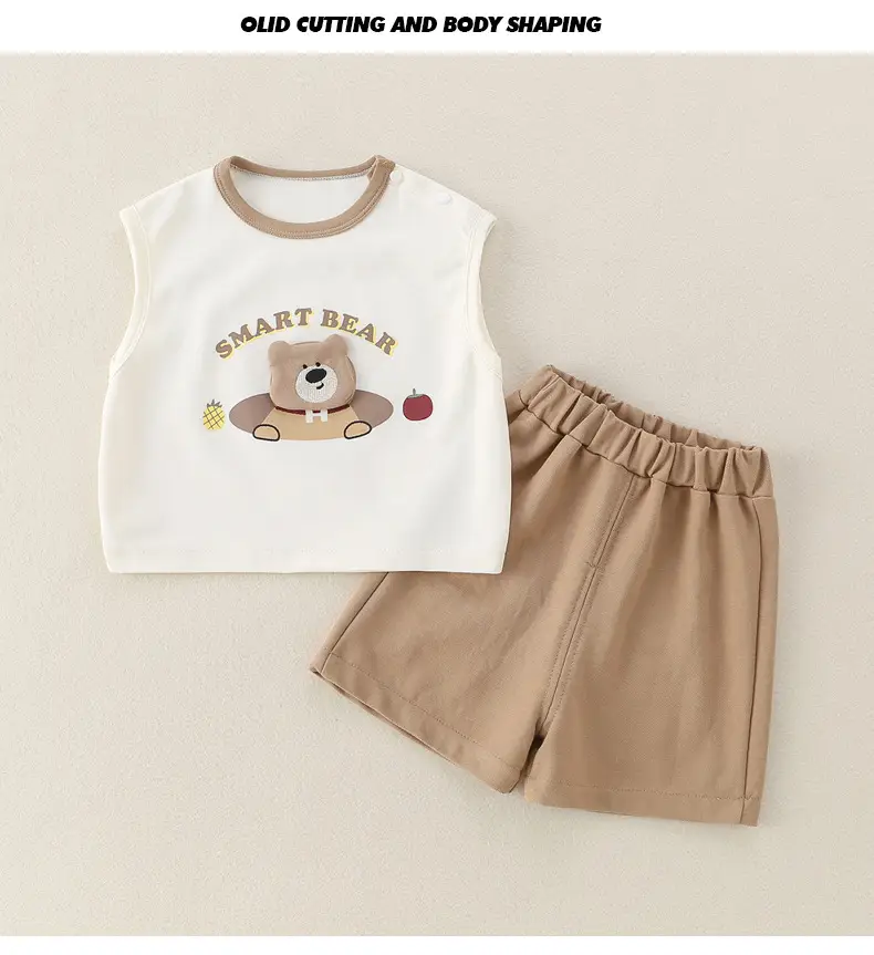 New Kidsren's Pure Cotton Bear Print Suit for Boys — feature 26