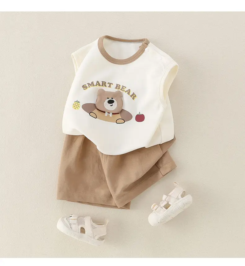 New Kidsren's Pure Cotton Bear Print Suit for Boys — feature 27