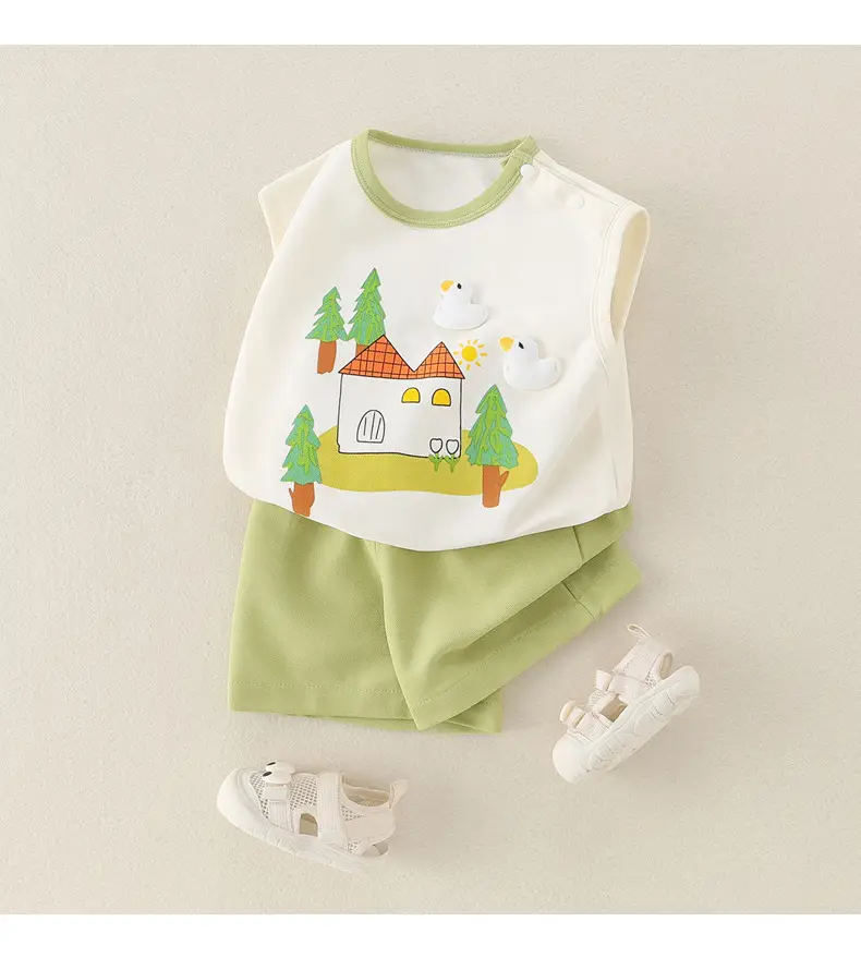 New Kidsren's Pure Cotton Bear Print Suit for Boys — feature 32