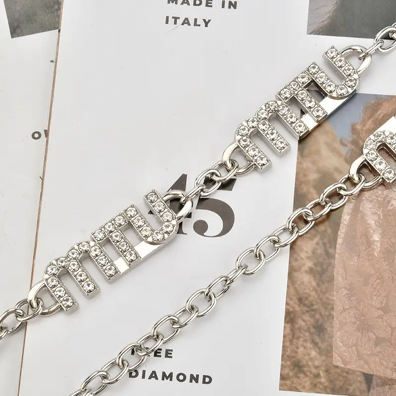 Women's Rhinestone Waist Chain Belt with Pearl Accents - Image 5