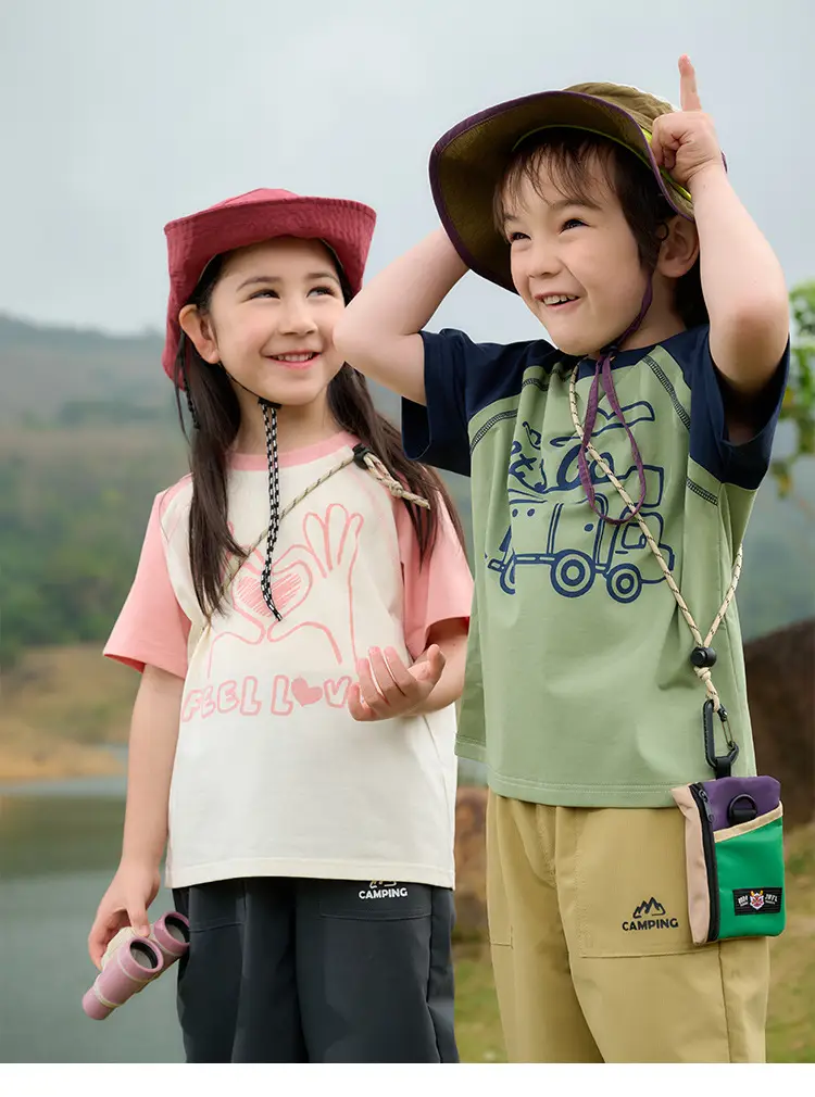 Pink Heart Print T-Shirt for Kids Summer Wear — feature 19