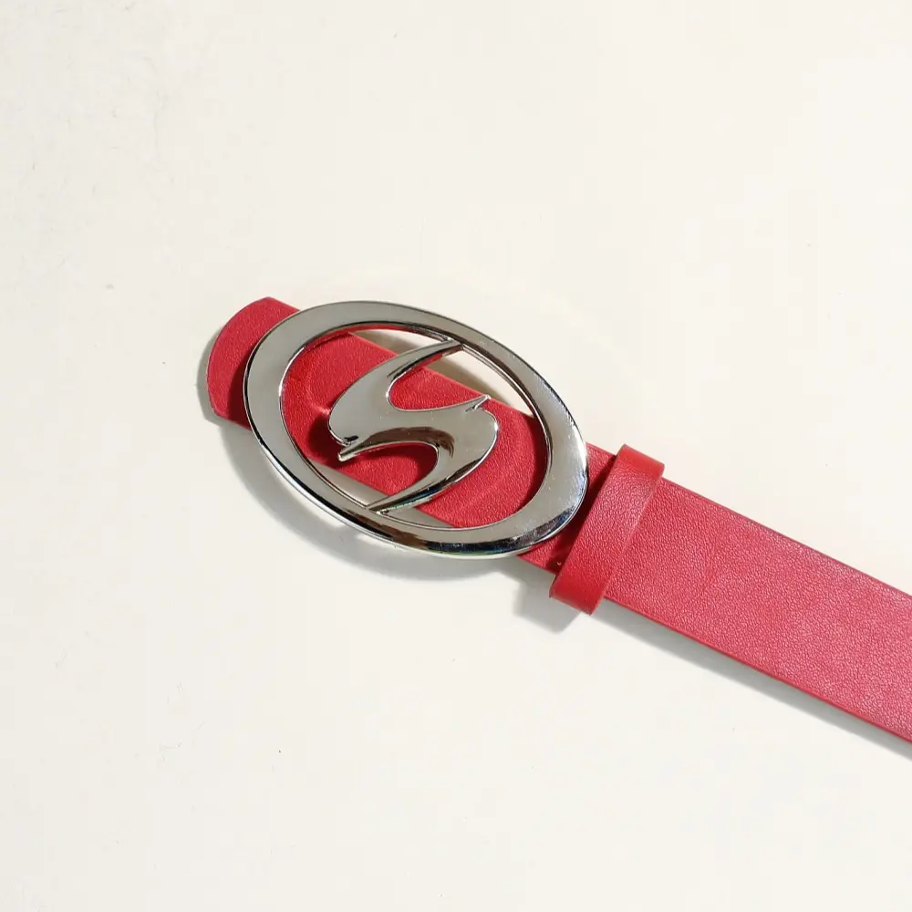 Ins Style Metal Snap Belt Women Pink Black — feature 8