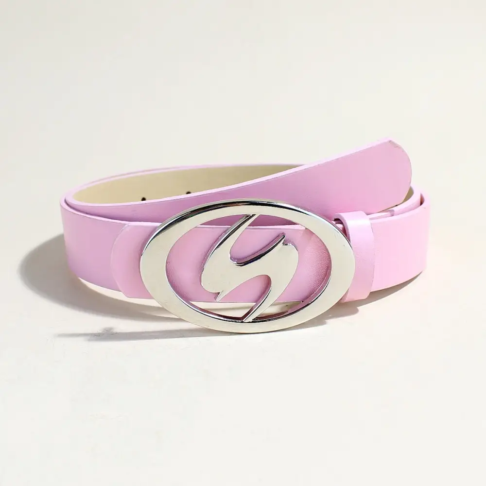Ins Style Metal Snap Belt Women Pink Black - Image 3