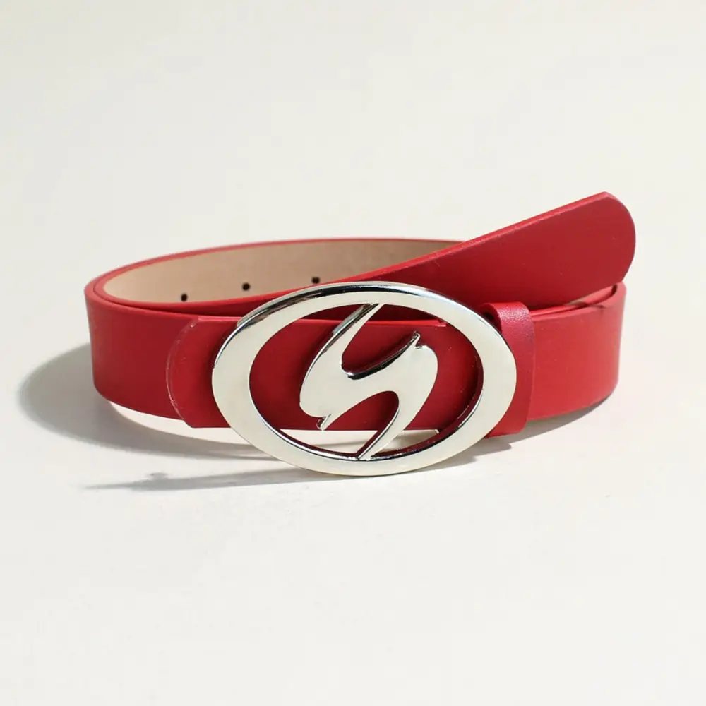 Ins Style Metal Snap Belt Women Pink Black - Image 4