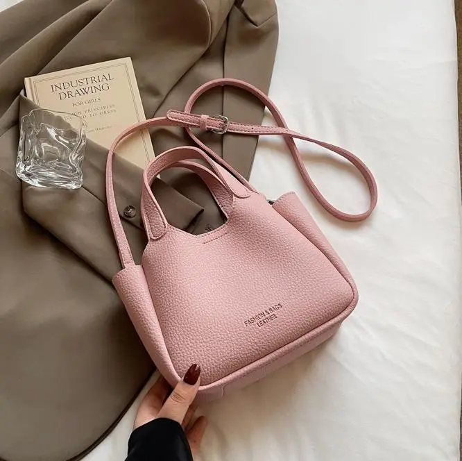 Women's Beige Crossbody Handbag with Keychain - Image 9