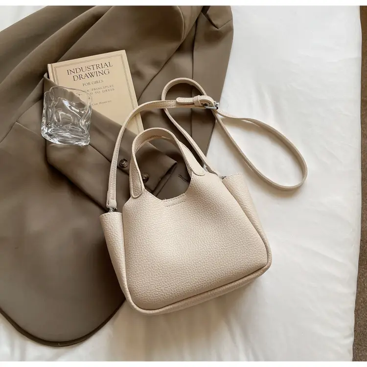 Women's Beige Crossbody Handbag with Keychain — feature 23