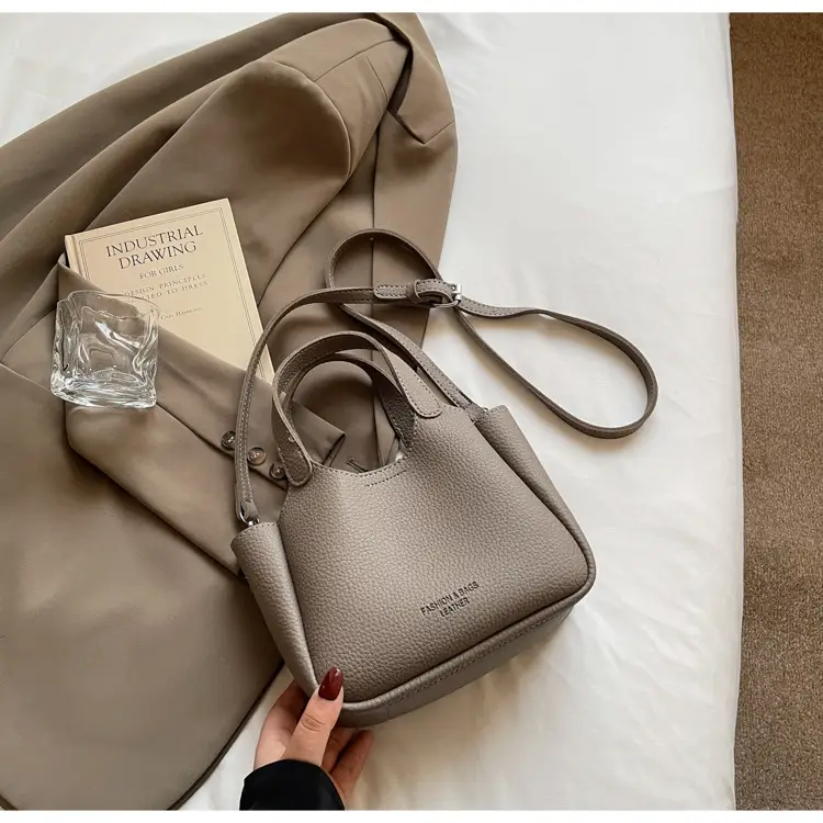 Women's Beige Crossbody Handbag with Keychain — feature 25