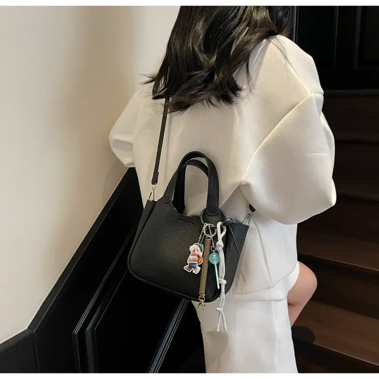 Women's Beige Crossbody Handbag with Keychain — feature 28