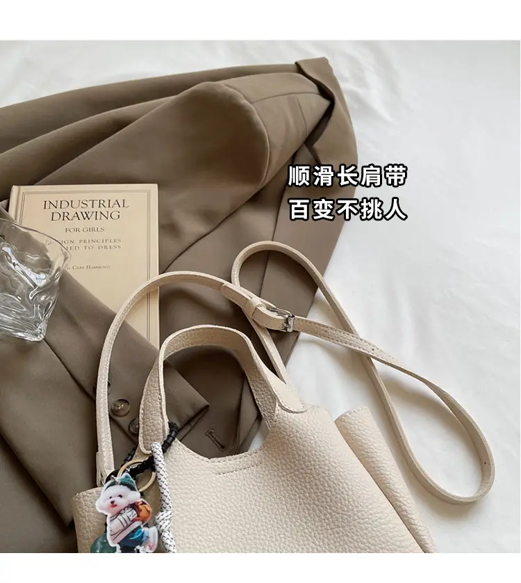 Women's Beige Crossbody Handbag with Keychain — feature 4