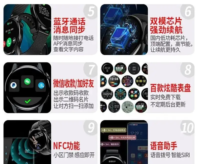 2025 Gt3Pro Smart Watch Black Bluetooth Heart Rate Sports Watch — feature 3