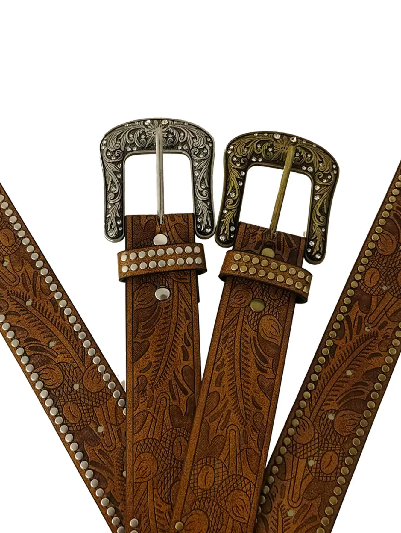 Women's Western Wind Carving Belt with Leather Strap — feature 7
