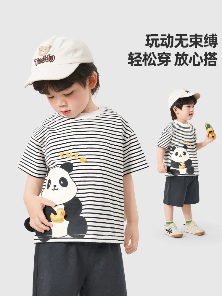Kaka Panda Girls T-Shirt Boys Summer Casual Baby Wear - Image 8