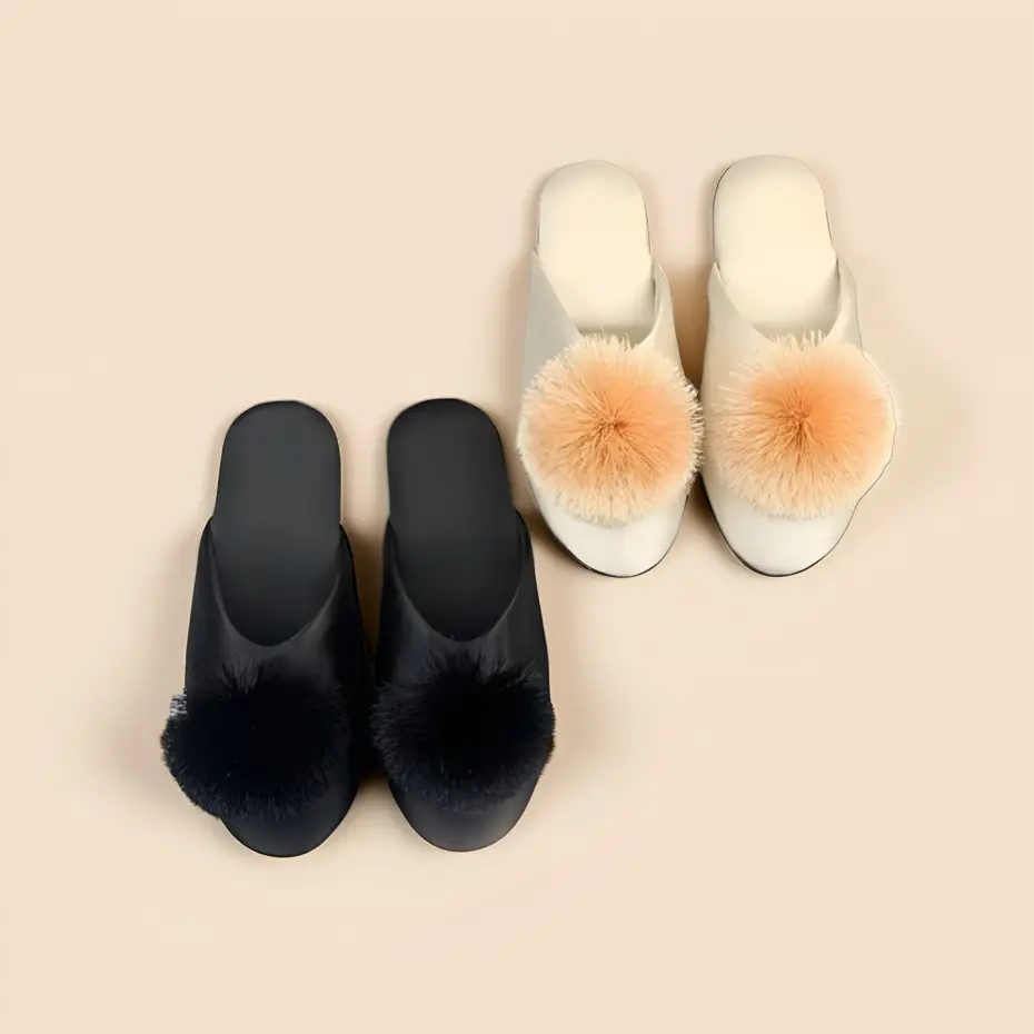 Spring and Autumn Silky Satin National Style Plaid Home Slippers Indoor Silent Anti-Slip Home Cotton Slippers Women's One Piece Dropshipping