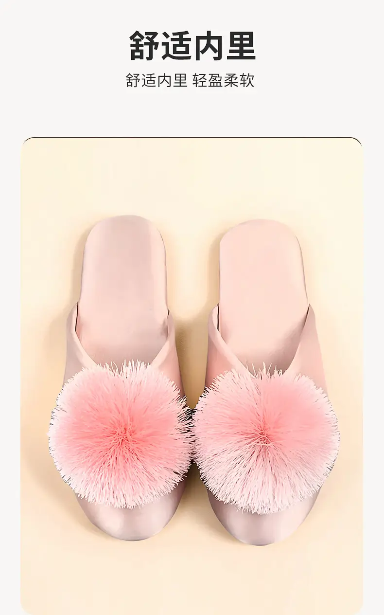 Spring and Autumn Silky Satin National Style Plaid Home Slippers Indoor Silent Anti-Slip Home Cotton Slippers Women's One Piece Dropshipping — feature 10