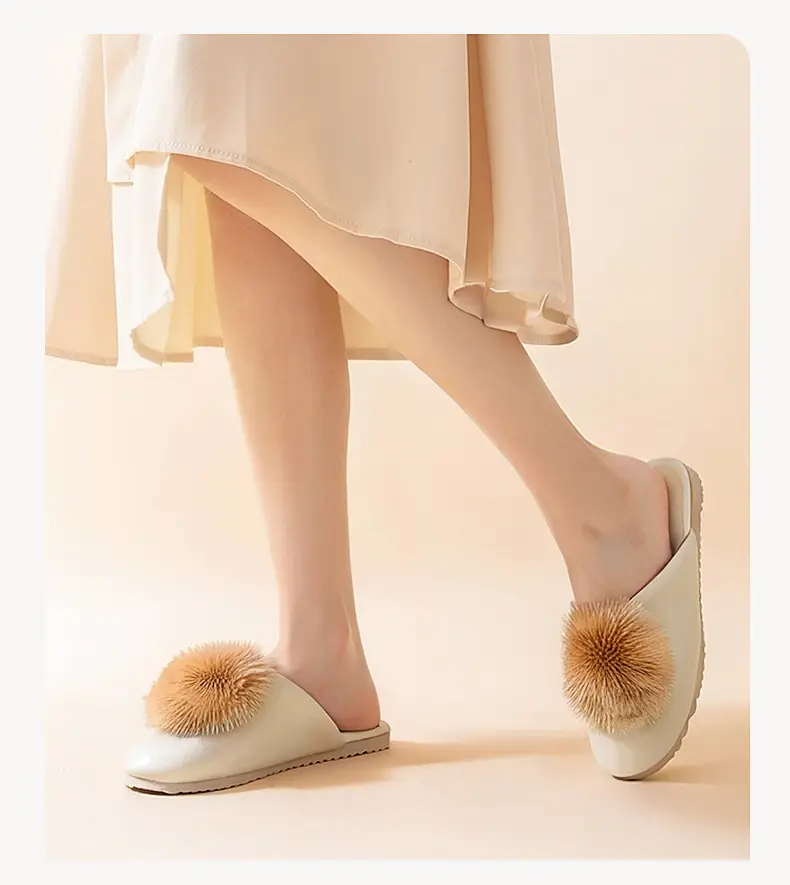 Spring and Autumn Silky Satin National Style Plaid Home Slippers Indoor Silent Anti-Slip Home Cotton Slippers Women's One Piece Dropshipping — feature 19