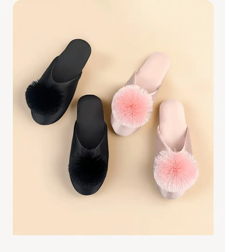 Spring and Autumn Silky Satin National Style Plaid Home Slippers Indoor Silent Anti-Slip Home Cotton Slippers Women's One Piece Dropshipping — feature 29