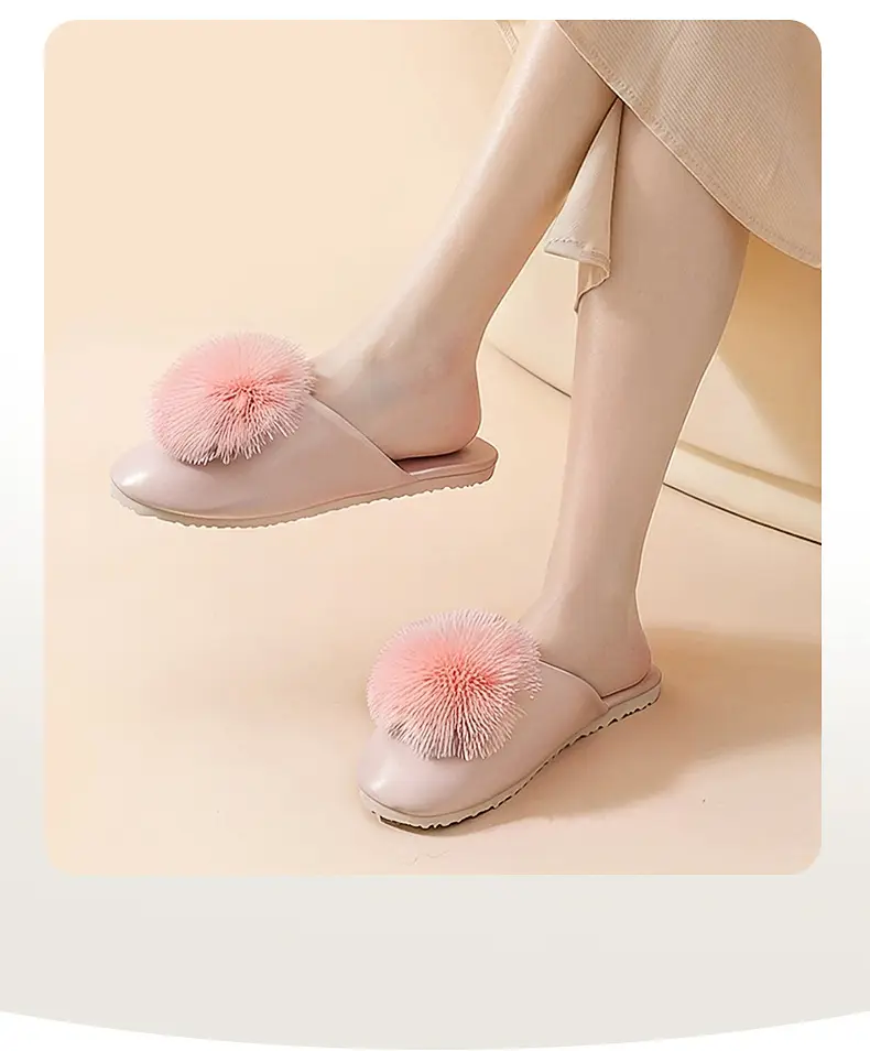 Spring and Autumn Silky Satin National Style Plaid Home Slippers Indoor Silent Anti-Slip Home Cotton Slippers Women's One Piece Dropshipping — feature 3