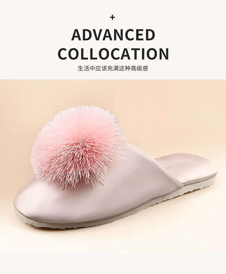 Spring and Autumn Silky Satin National Style Plaid Home Slippers Indoor Silent Anti-Slip Home Cotton Slippers Women's One Piece Dropshipping — feature 7