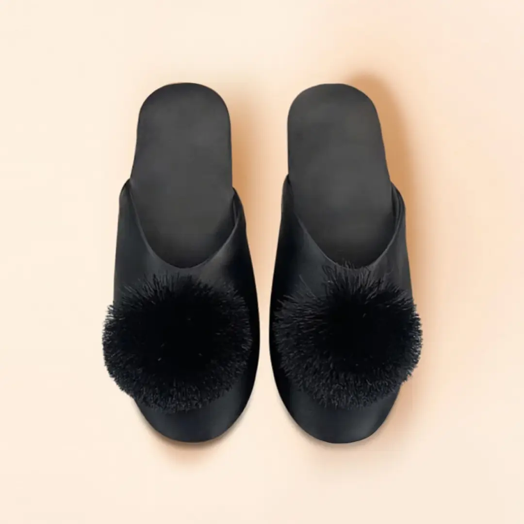 Spring and Autumn Silky Satin National Style Plaid Home Slippers Indoor Silent Anti-Slip Home Cotton Slippers Women's One Piece Dropshipping