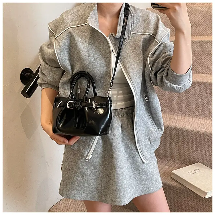 Women's Korean Style Handbag Beige Leather Bucket Bag — feature 27