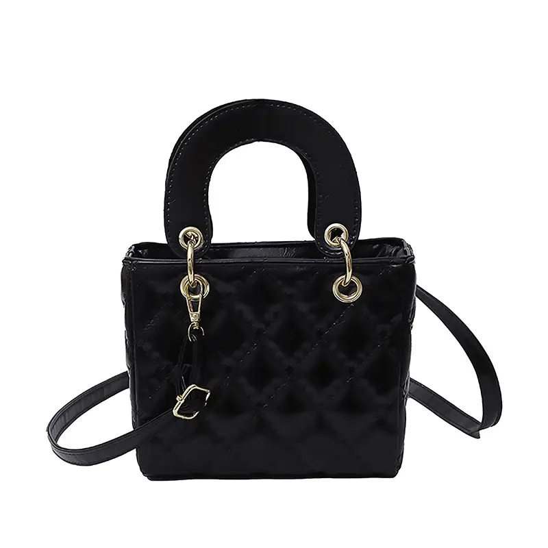 Quilted Embroidered Women's Shoulder Bag Beige Gold