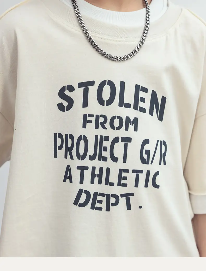 Boys T-Shirt Short Sleeve Summer 2026 Beige — feature 12