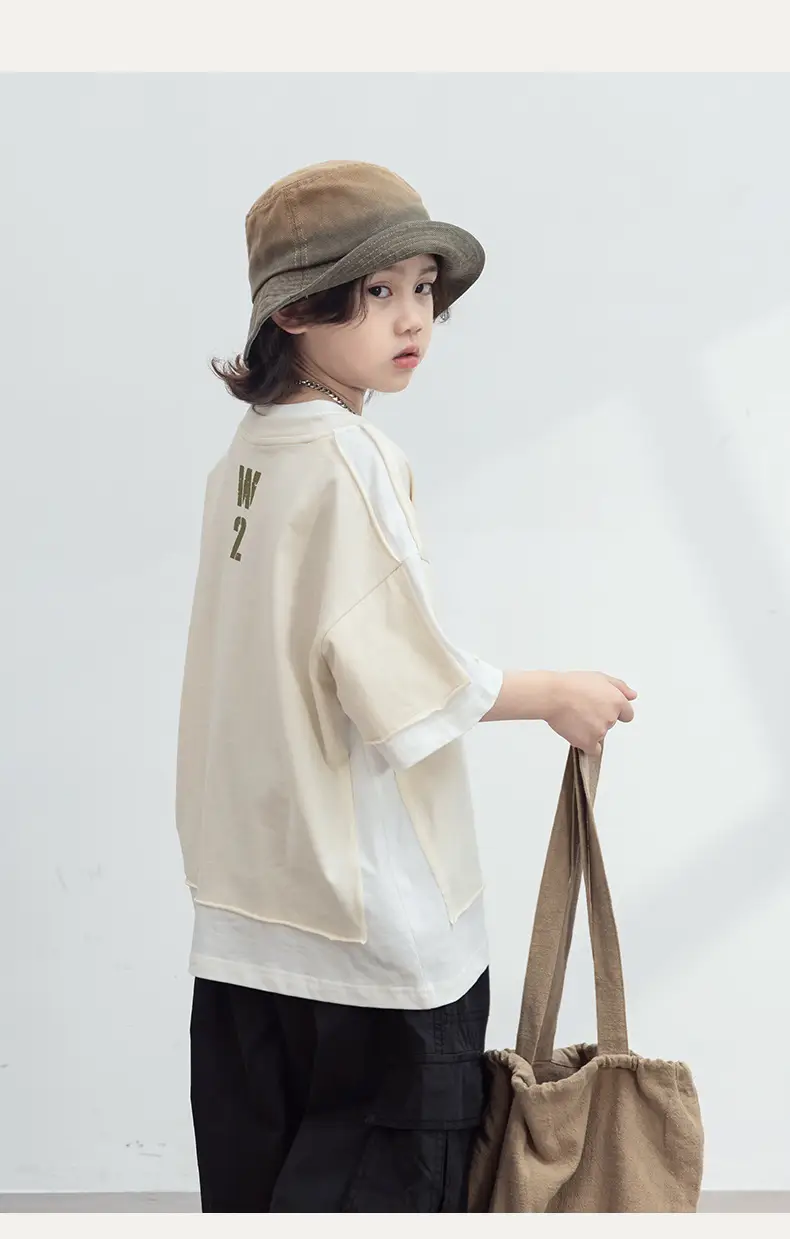 Boys T-Shirt Short Sleeve Summer 2026 Beige — feature 9