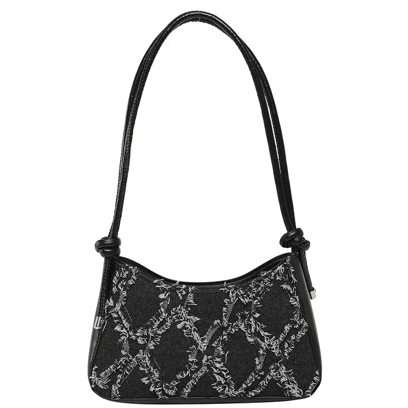 Blue Lace Quilted Shoulder Bag for Women - Image 8