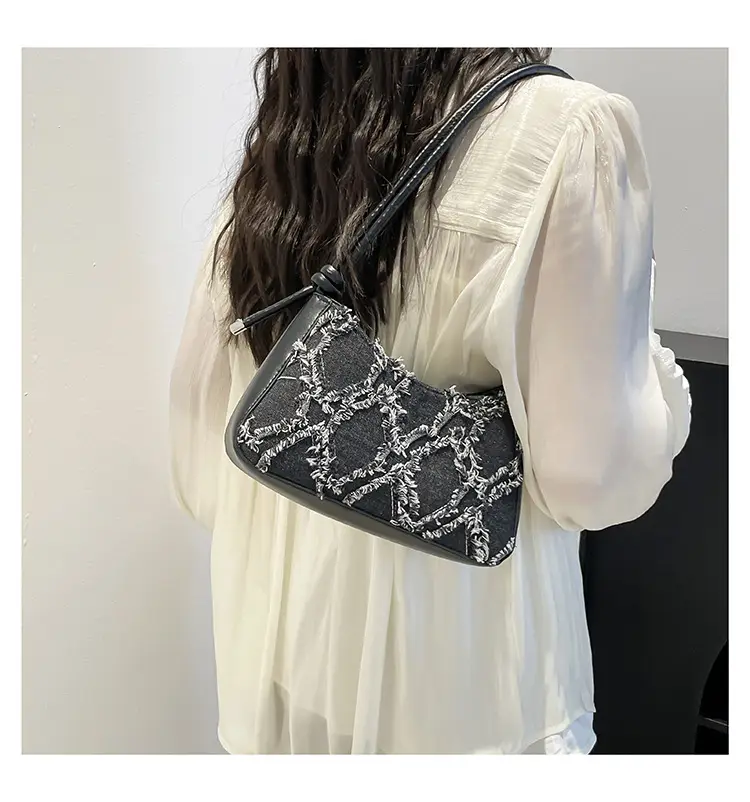 Blue Lace Quilted Shoulder Bag for Women — feature 11