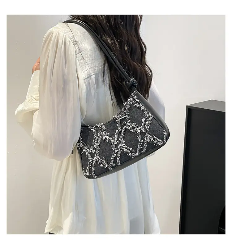 Blue Lace Quilted Shoulder Bag for Women — feature 12
