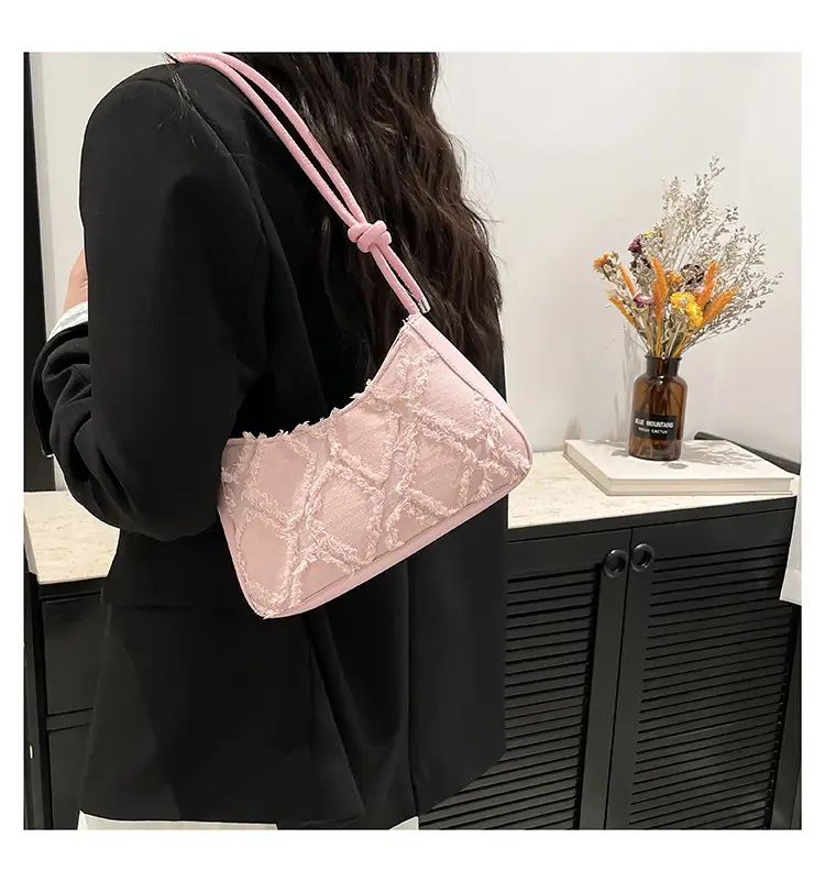 Blue Lace Quilted Shoulder Bag for Women — feature 14