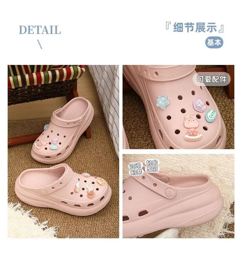 Qidan Shoe Factory Girl's Heart Cave Shoes Women's Summer Soft Sole Home Outdoor Non-Slip Beach Shoes Women's Toe Sandals — feature 3