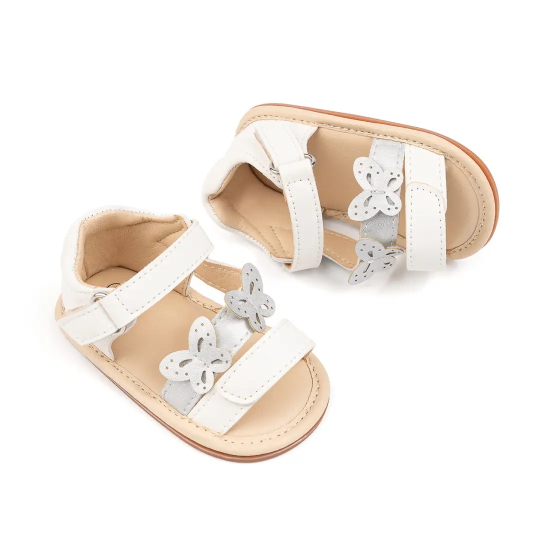 Cross-border New Baby Girl Sandals 2025 Summer Baby Toddler Shoes Korean Style Butterfly Velcro Baby Shoes