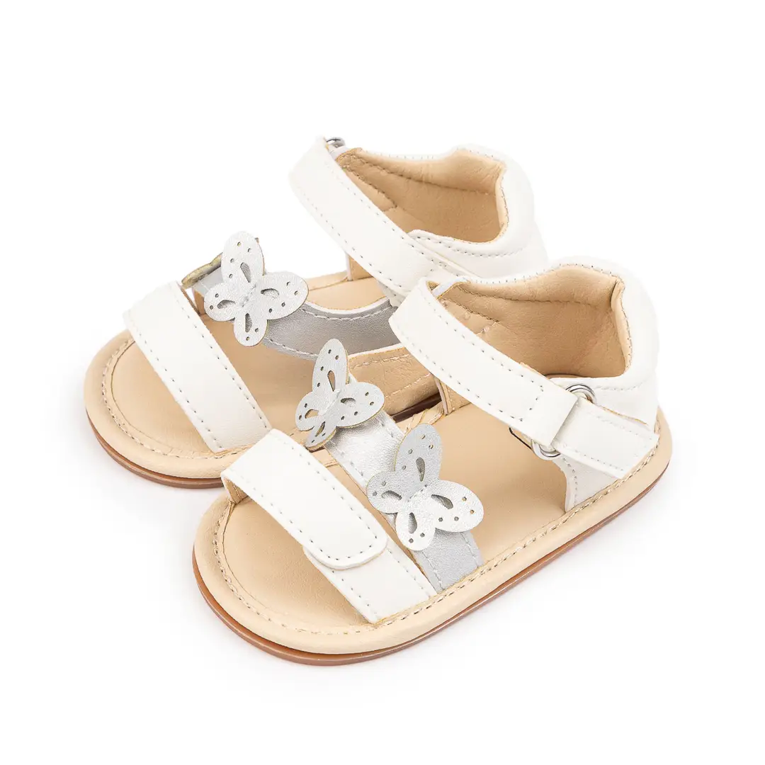 Cross-border New Baby Girl Sandals 2025 Summer Baby Toddler Shoes Korean Style Butterfly Velcro Baby Shoes