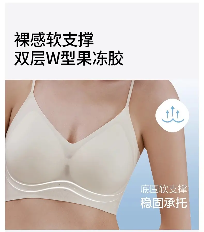Herbal Camellia Ultra-Thin Cool Seamless Underwear Women's Wireless Plaid Breathable Plaid Vest Style Beautiful Back Bra — feature 22