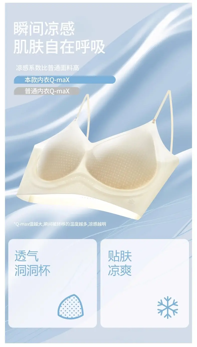 Herbal Camellia Ultra-Thin Cool Seamless Underwear Women's Wireless Plaid Breathable Plaid Vest Style Beautiful Back Bra — feature 27