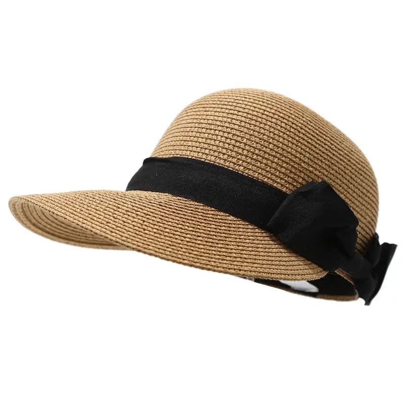 Women Straw Bow Hat with Sunshade & Travel Design - Image 9