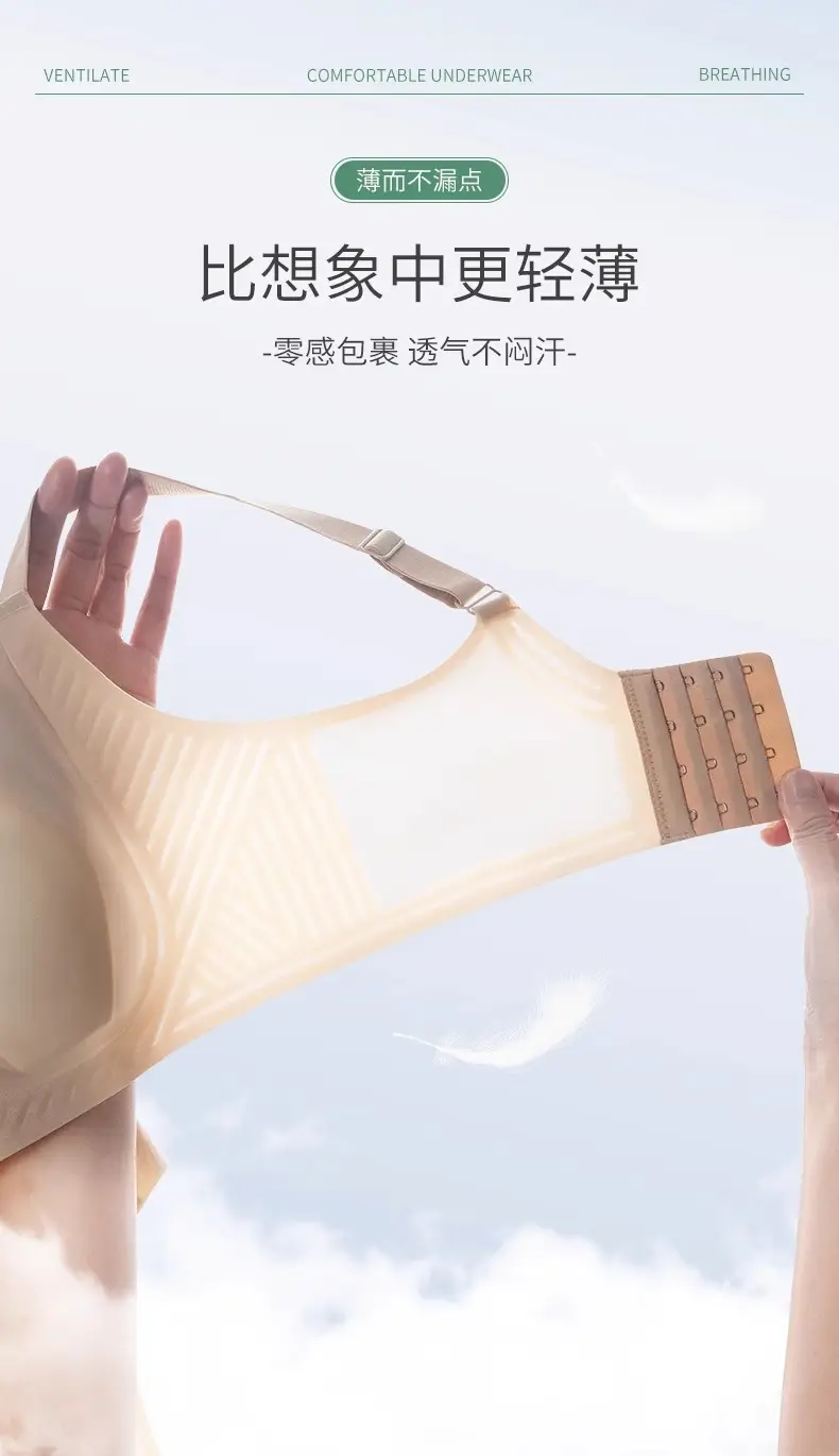 Women's Breathable, Ultra-Thin, Breathable, Wire-Free, Anti-Sagging, Traceless Summer Adjustable Bra for Women with Big Breasts and Small Breasts — feature 5