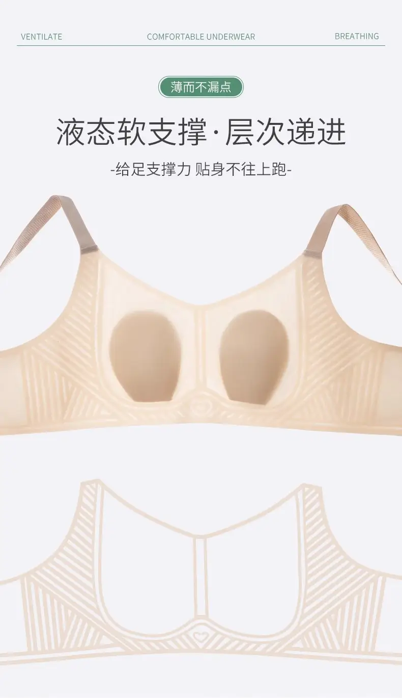 Women's Breathable, Ultra-Thin, Breathable, Wire-Free, Anti-Sagging, Traceless Summer Adjustable Bra for Women with Big Breasts and Small Breasts — feature 7