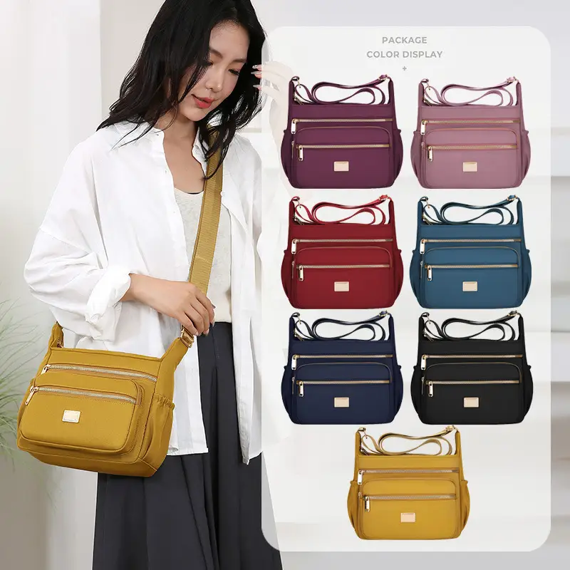 Women's Multi-compartment Crossbody Bag Yellow Multi Color - Image 9