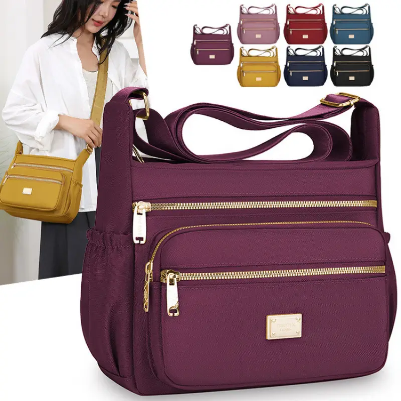 Women's Multi-compartment Crossbody Bag Yellow Multi Color - Image 10